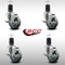 Service Caster 3.5'' SS Gray Poly Swivel 1-5/8'' Expanding Stem Caster Set with Brake, 4PK SCC-SSEX20S3514-PPUB-TLB-158-4 - alternate 3